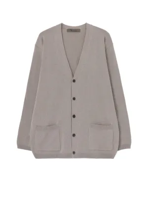12G PLAIN STITCH V-NECK CARDIGAN