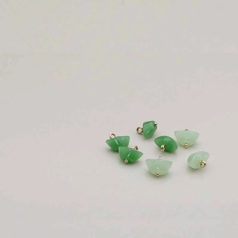 15mm Chinese Jade Green Ingot Resin Metal Shank Button 20pcs
