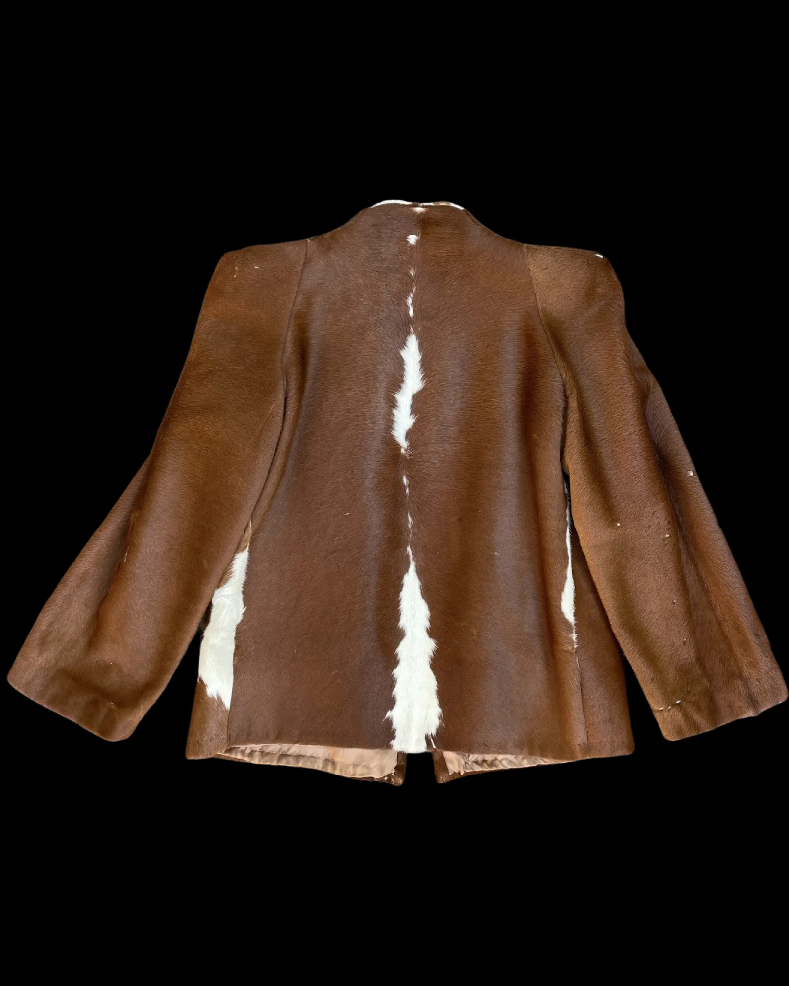 1940s Pagoda Shoulder Cowhide Hair On Hide Jacket