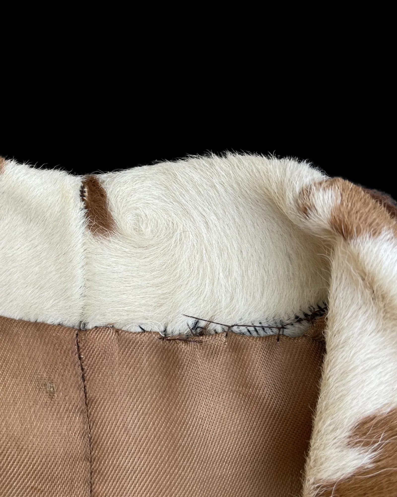 1940s Pagoda Shoulder Cowhide Hair On Hide Jacket
