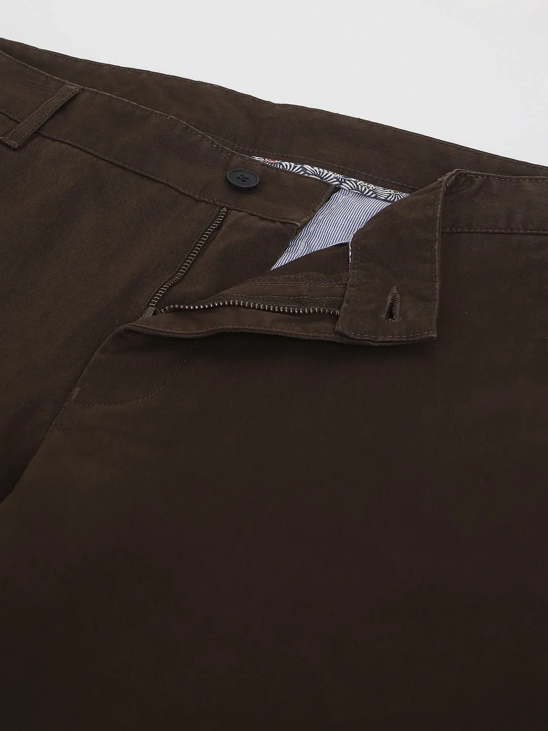 2 Way Stretch Chinos in Chocolate Brown- Slim Fit
