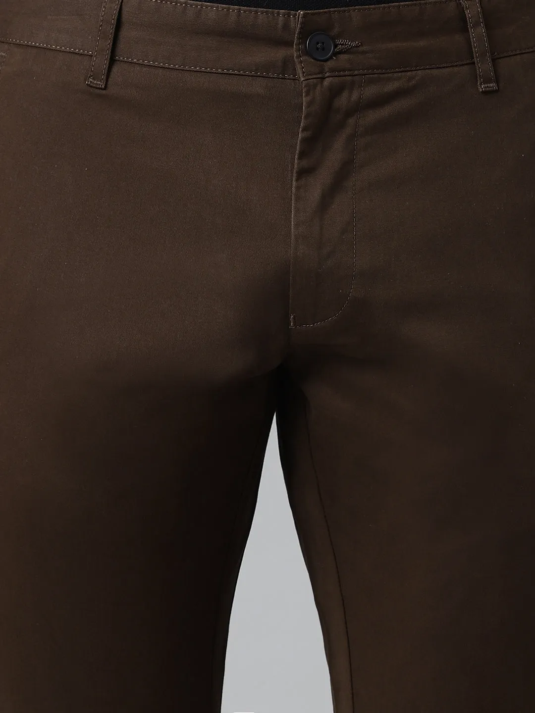 2 Way Stretch Chinos in Chocolate Brown- Slim Fit