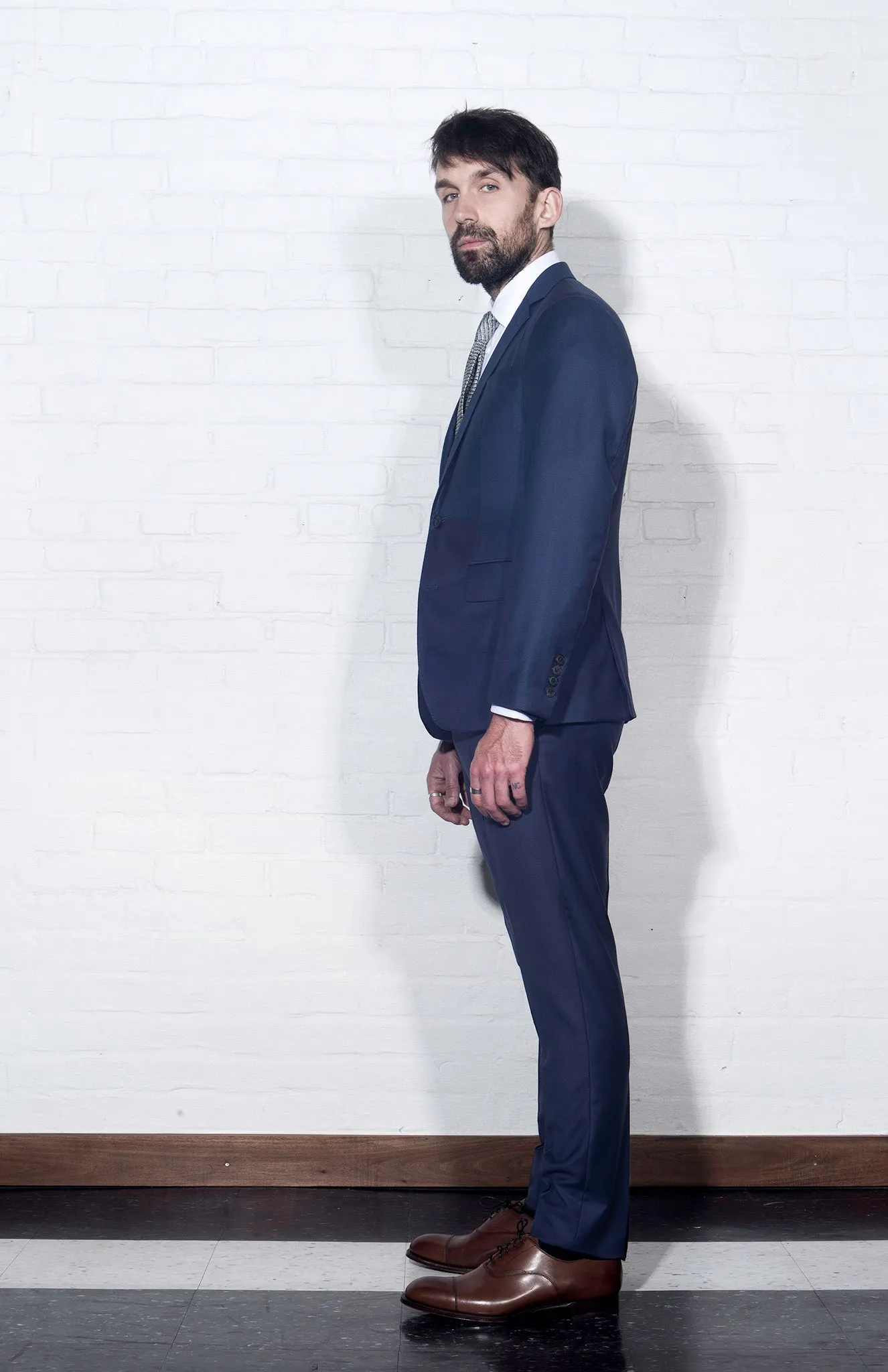 2020 Version BKT50 Tailored Jacket in Super 120s Twill - Bright Navy