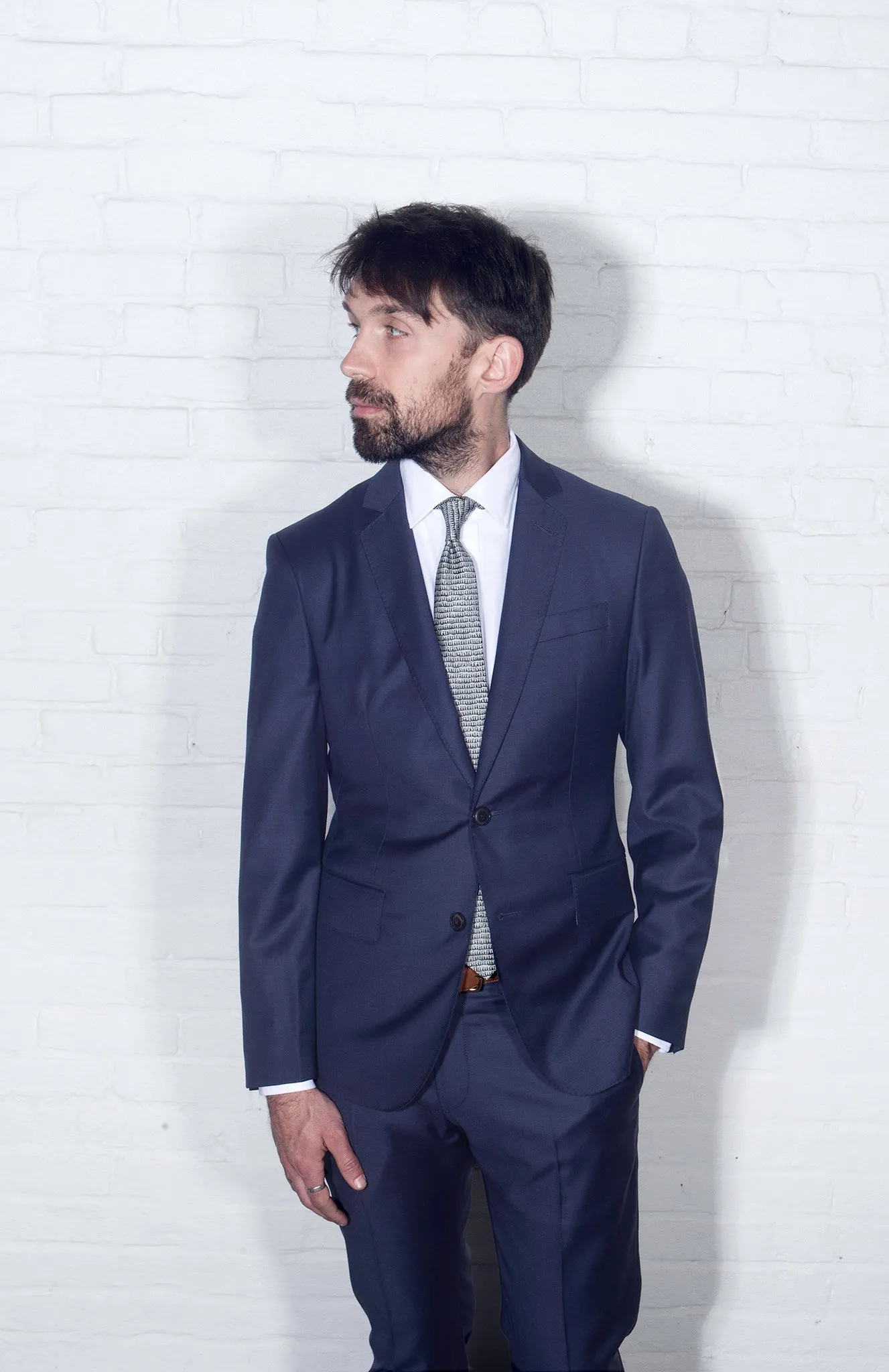 2020 Version BKT50 Tailored Jacket in Super 120s Twill - Bright Navy