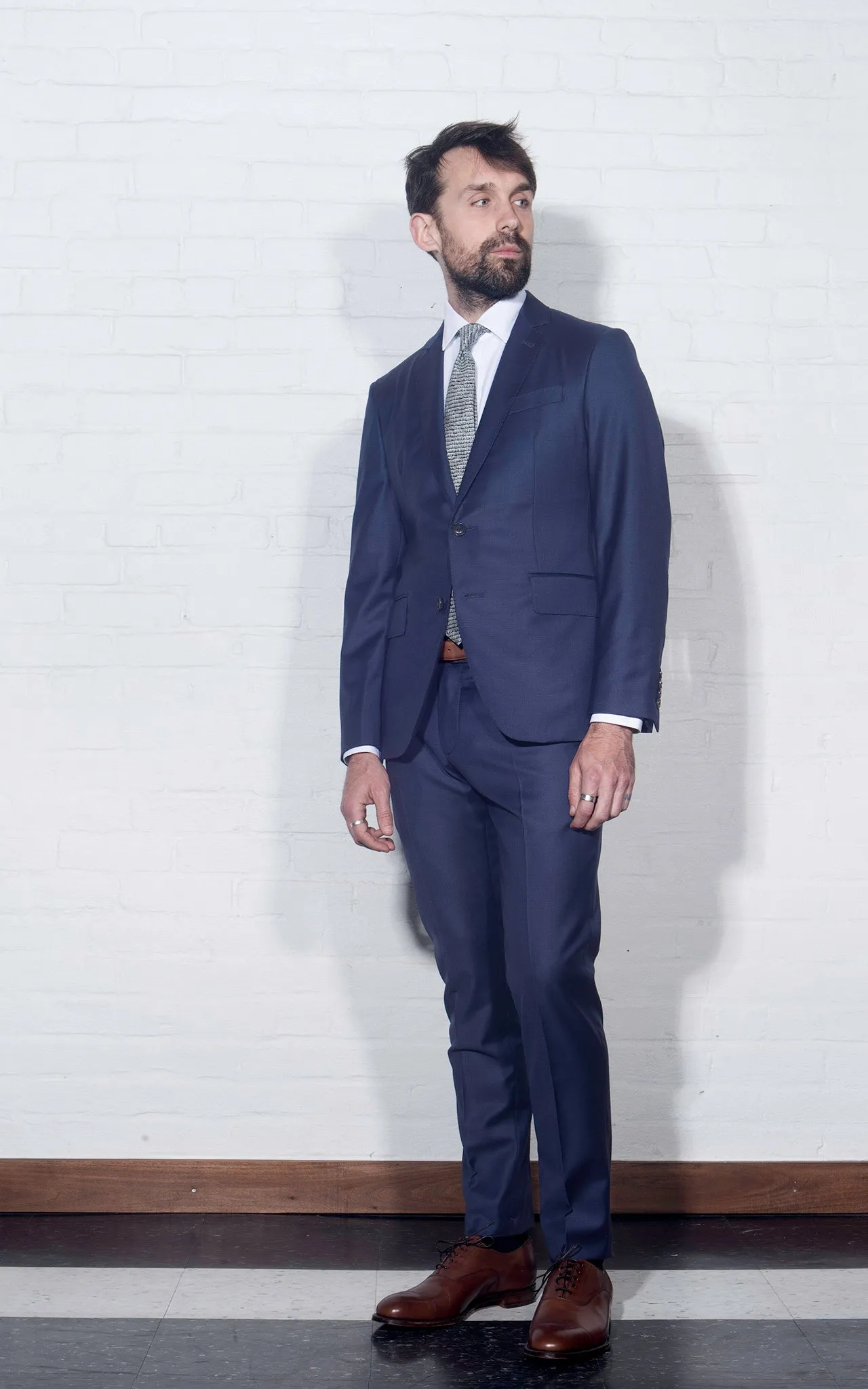 2020 Version BKT50 Tailored Jacket in Super 120s Twill - Bright Navy