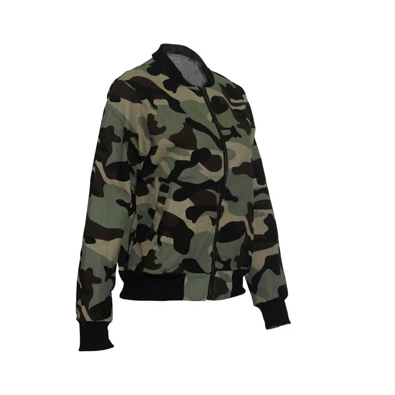 30 Pieces) Long Sleeve Camouflage Print Zipper Coats