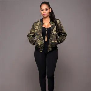 30 Pieces) Long Sleeve Camouflage Print Zipper Coats