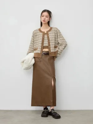 3D Contrast Striped Knit Ensemble