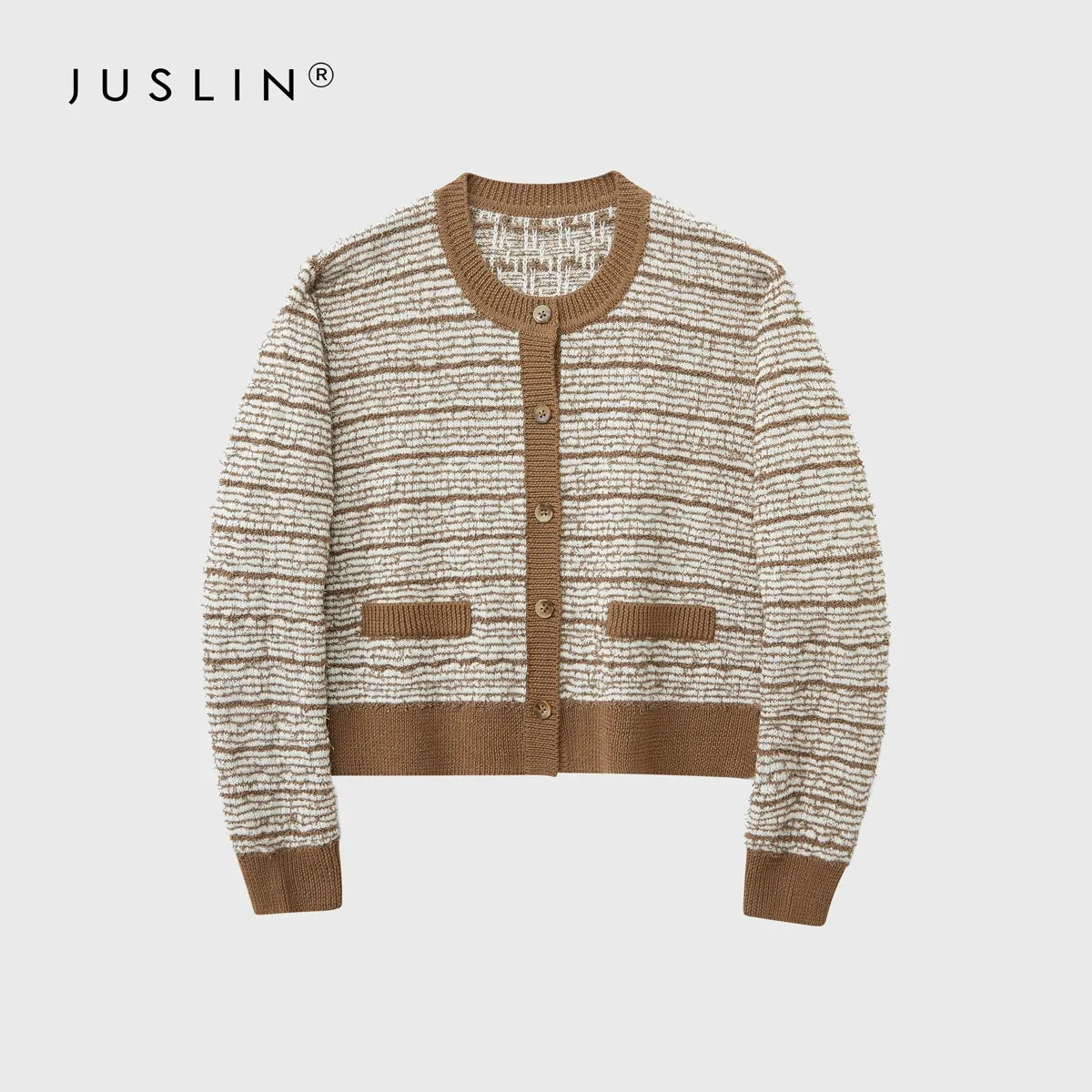 3D Contrast Striped Knit Ensemble