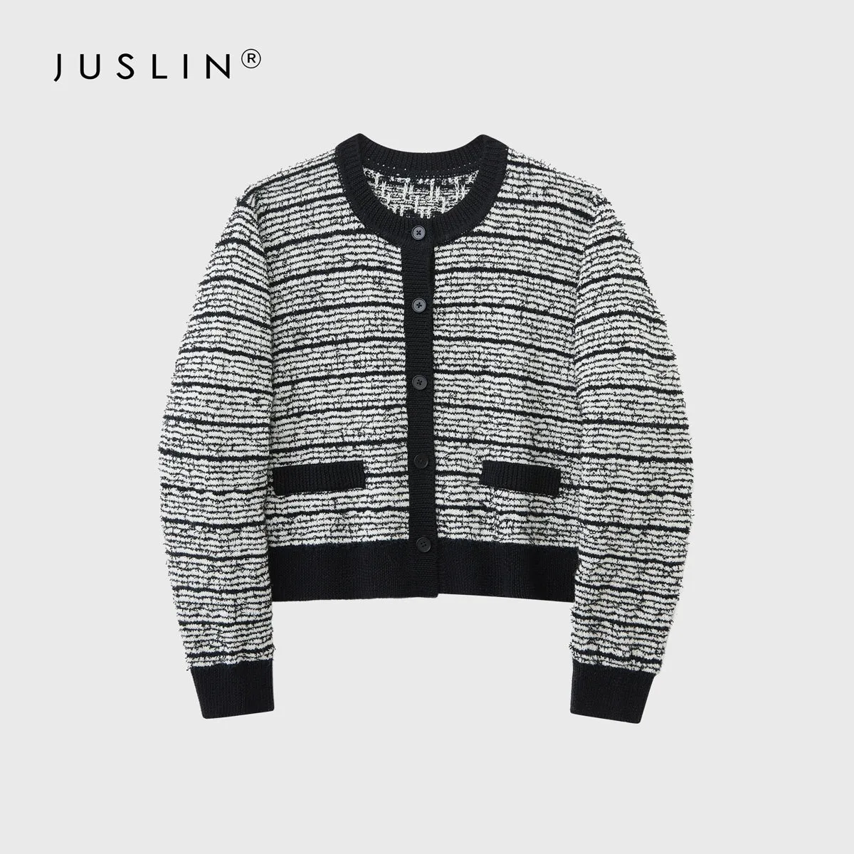 3D Contrast Striped Knit Ensemble