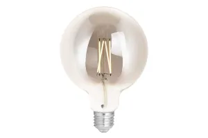 4lite WiZ Connected G125 Smoky White WiFi LED Smart Bulb E27 Large Screw
