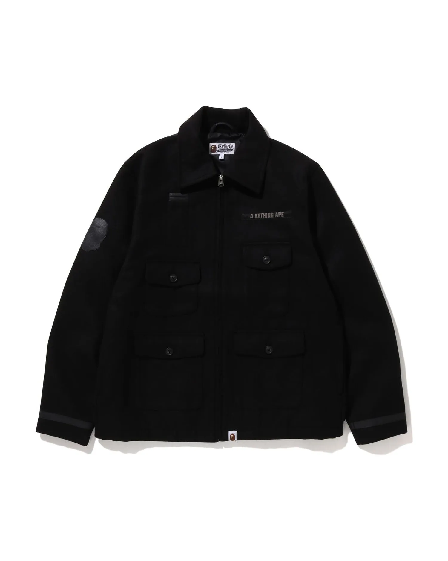 A Bathing Ape Melton Relaxed Fit Zip Jacket