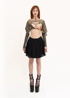 A-line silk blend mini skirt