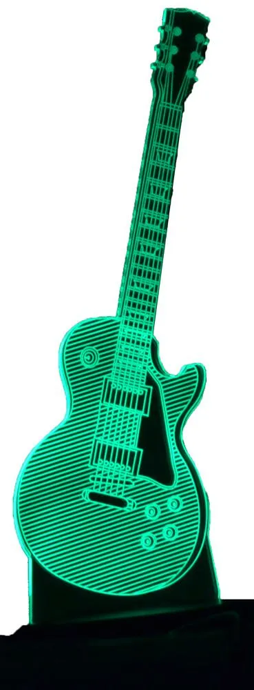 Acrylic Color Changing 3D Lamps - Electric Guitar C