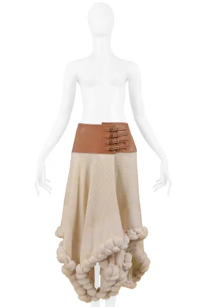 ALEXANDER MCQUEEN CREAM WOOL SKIRT 2003