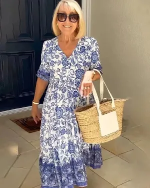 ALEXIS - V-neck Bohemian Dress