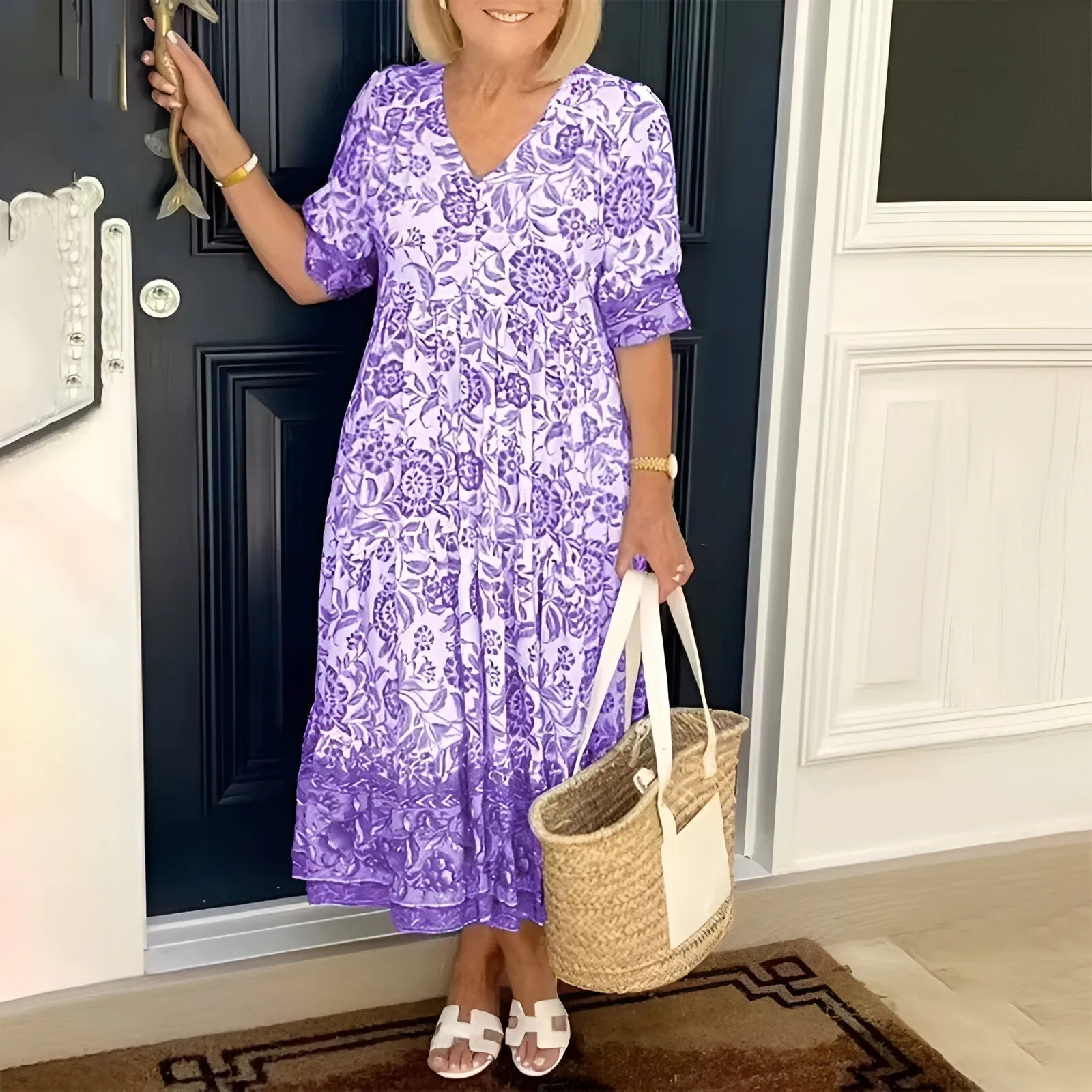 ALEXIS - V-neck Bohemian Dress