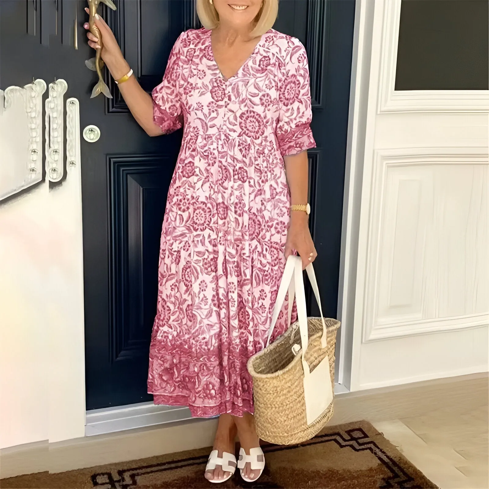 ALEXIS - V-neck Bohemian Dress