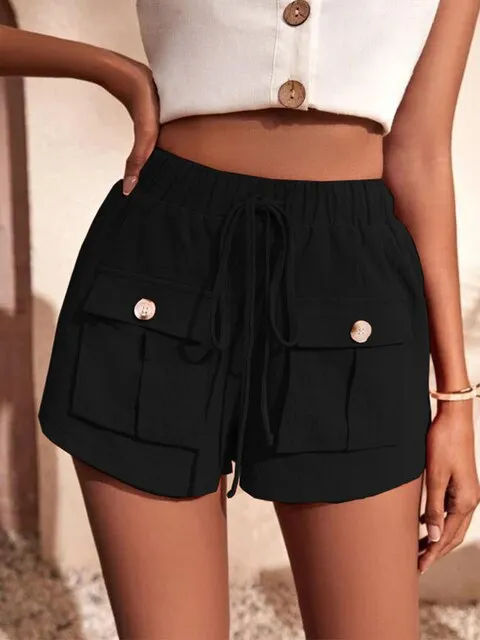 ALISHA - Casual cargo shorts with elastic waistband