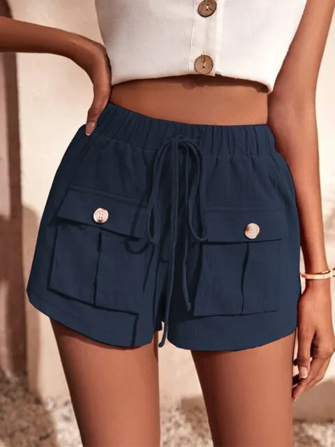 ALISHA - Casual cargo shorts with elastic waistband