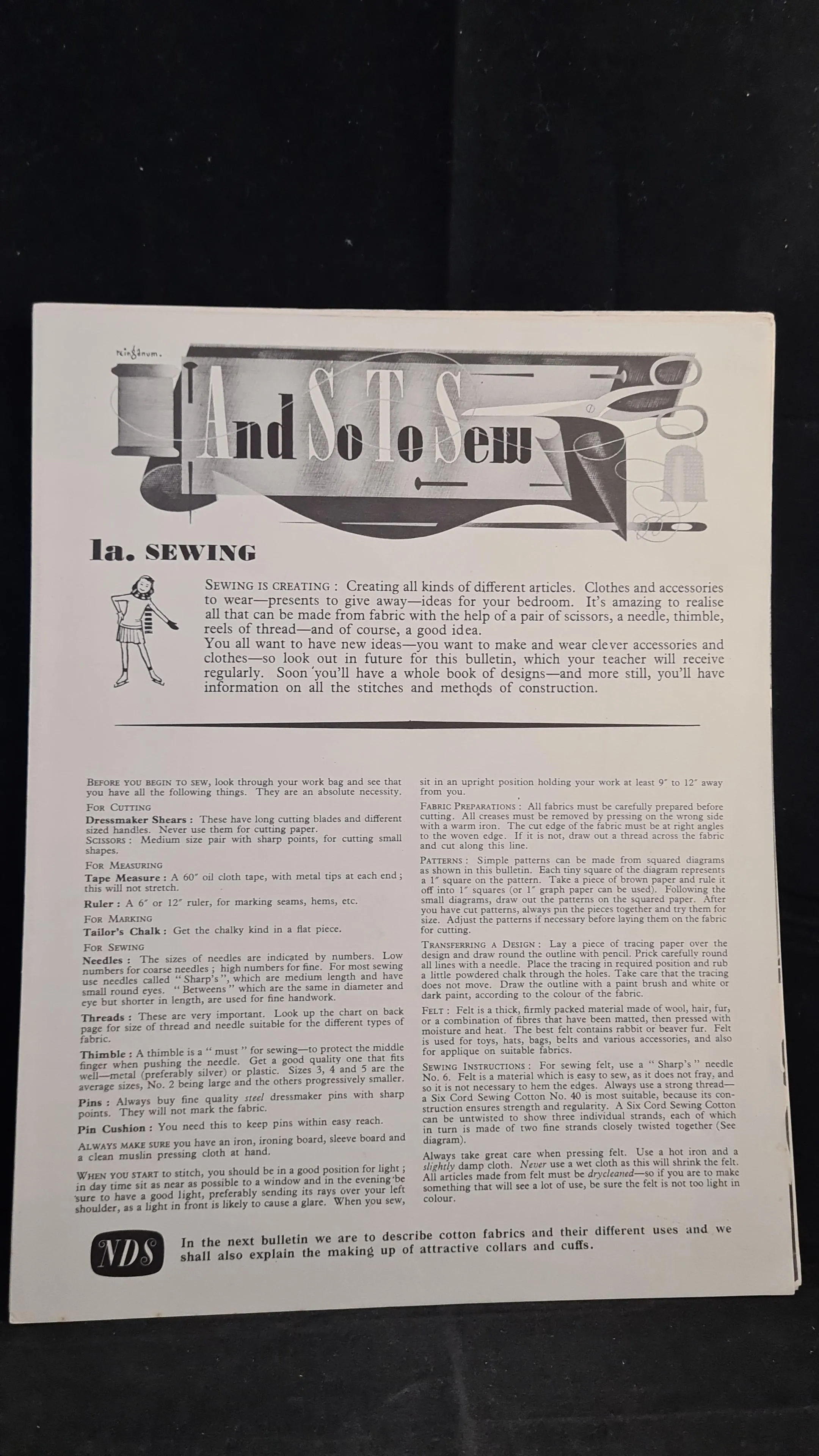 And so to Sew, Needlework Development Scheme