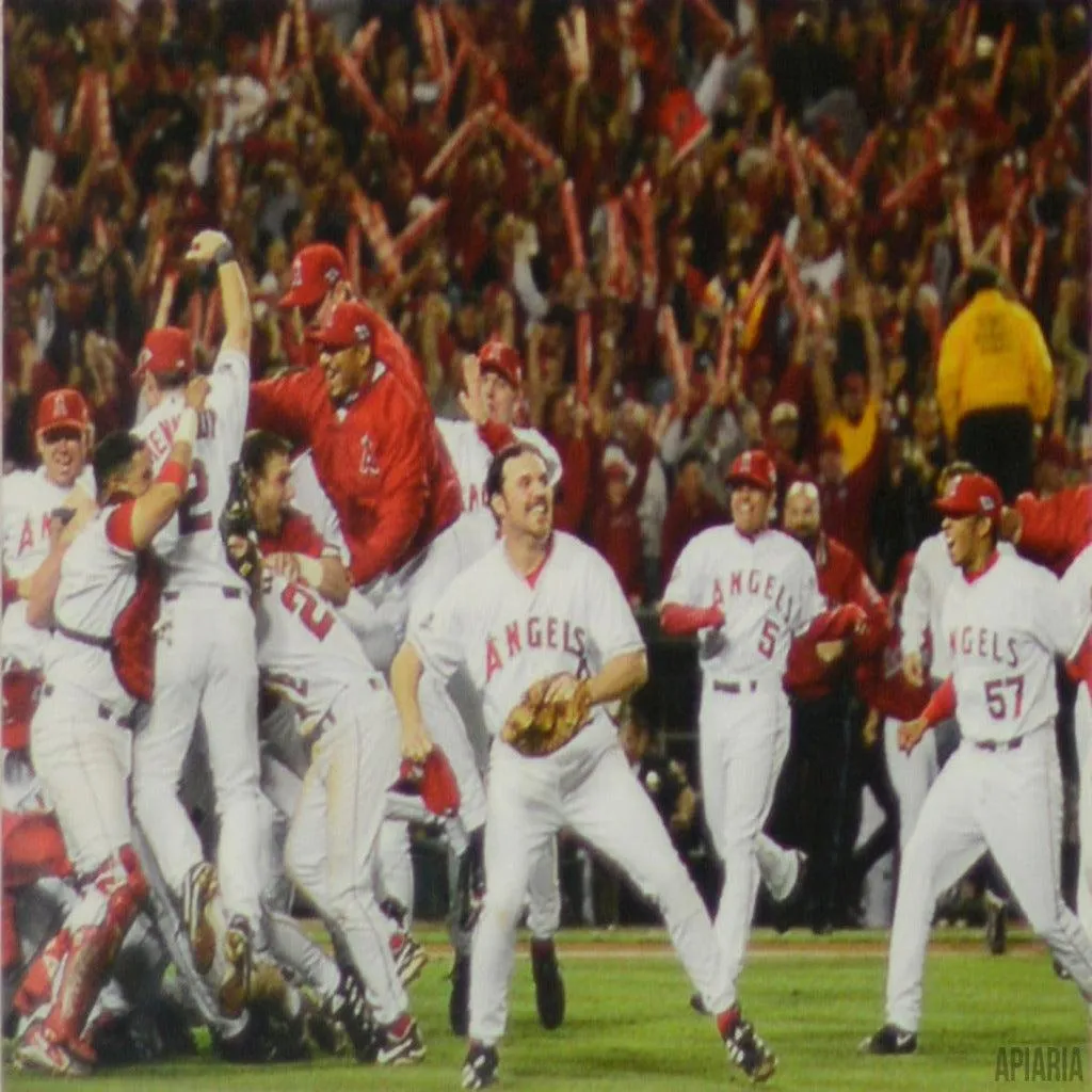 Angels 2002 World Series Champion Jersey: autographed by Troy Glaus, Tim Salmon, Garret Anderson, Adam Kennedy, Scott Spiezio & Mickey Hatcher