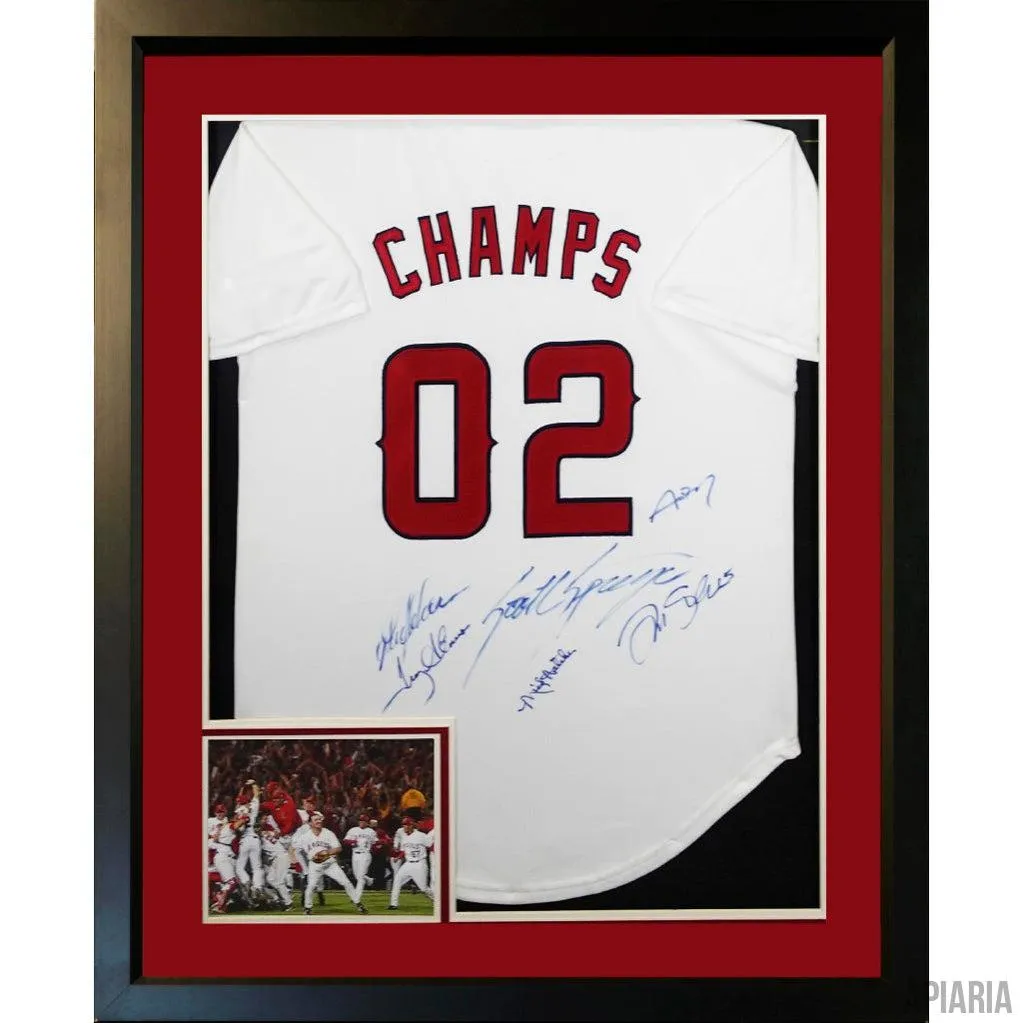 Angels 2002 World Series Champion Jersey: autographed by Troy Glaus, Tim Salmon, Garret Anderson, Adam Kennedy, Scott Spiezio & Mickey Hatcher