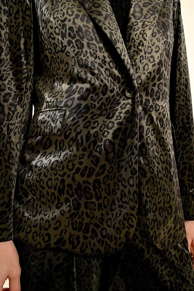 ANIMAL PRINT VELVET BLAZER