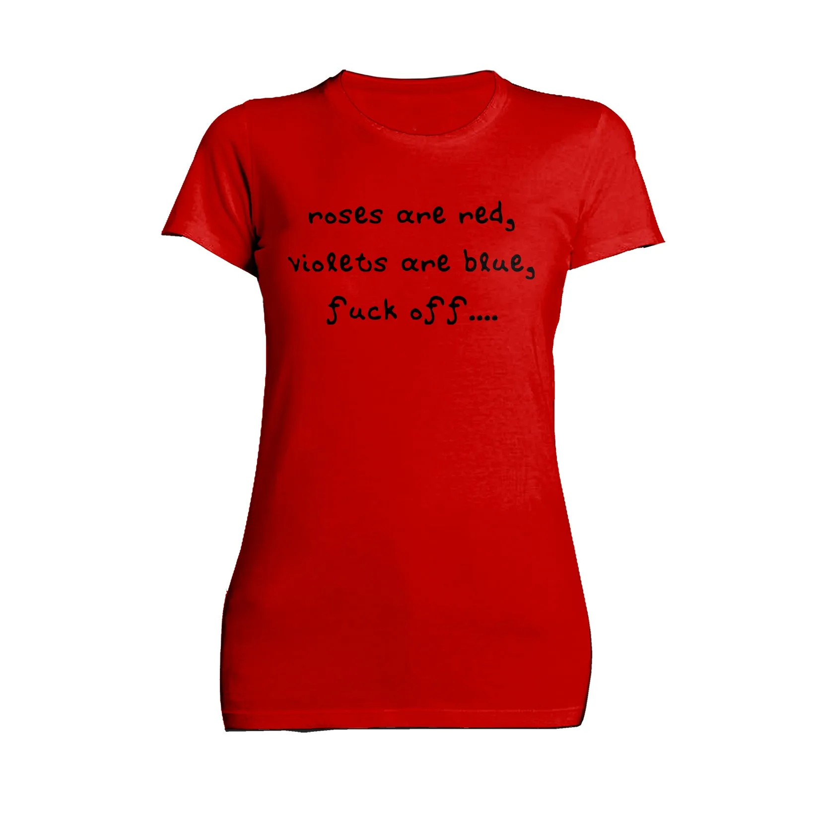 Anti Valentine Poem Roses Red Violets Blue Women's T-shirt