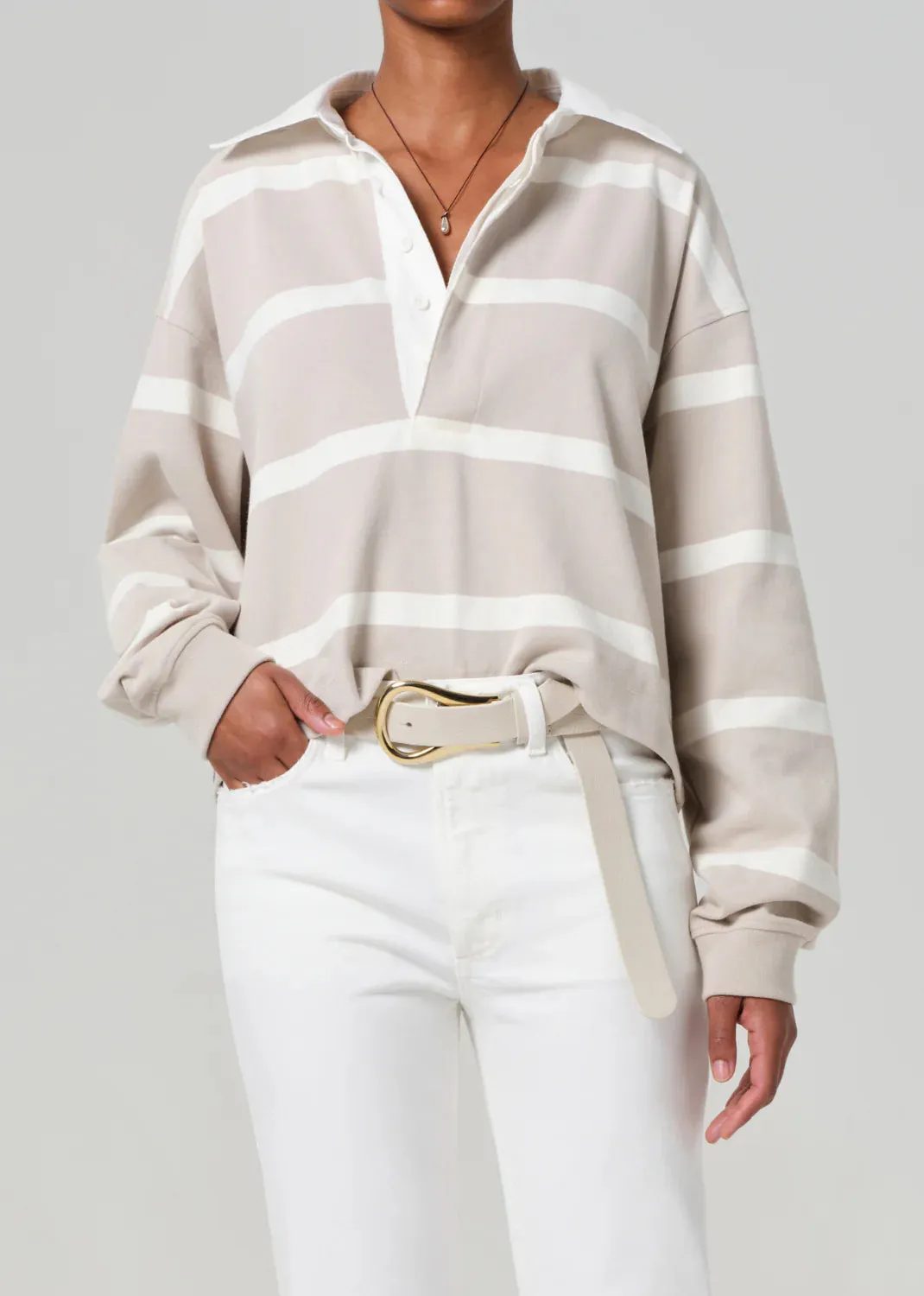 Aris Rugby Shirt in Sandatlas Stripe