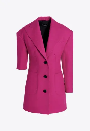 Asymmetrical Wool Single-Breasted Blazer