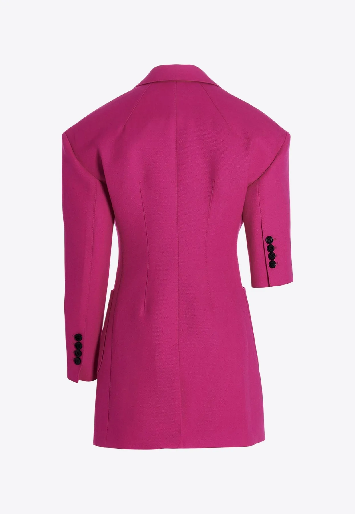 Asymmetrical Wool Single-Breasted Blazer