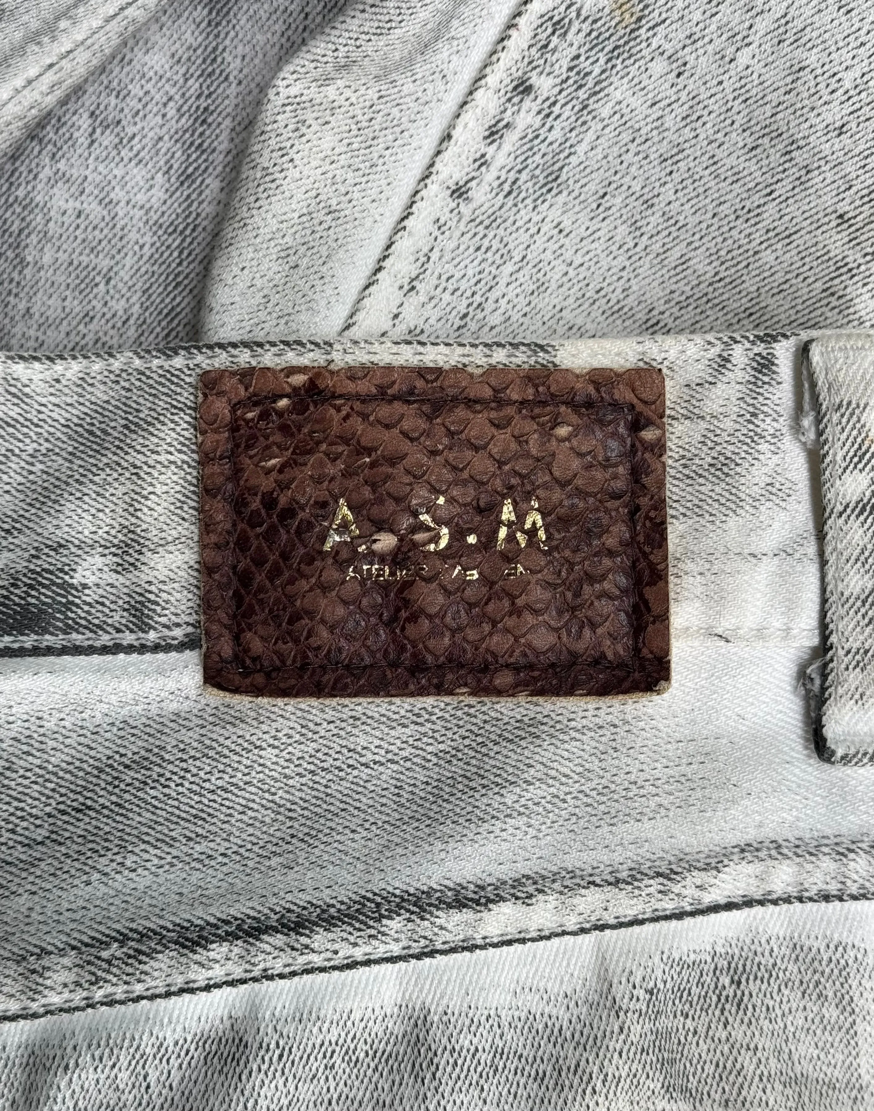 Atelier Sab Men Vintage 90s Rustic White Bootcut Denim