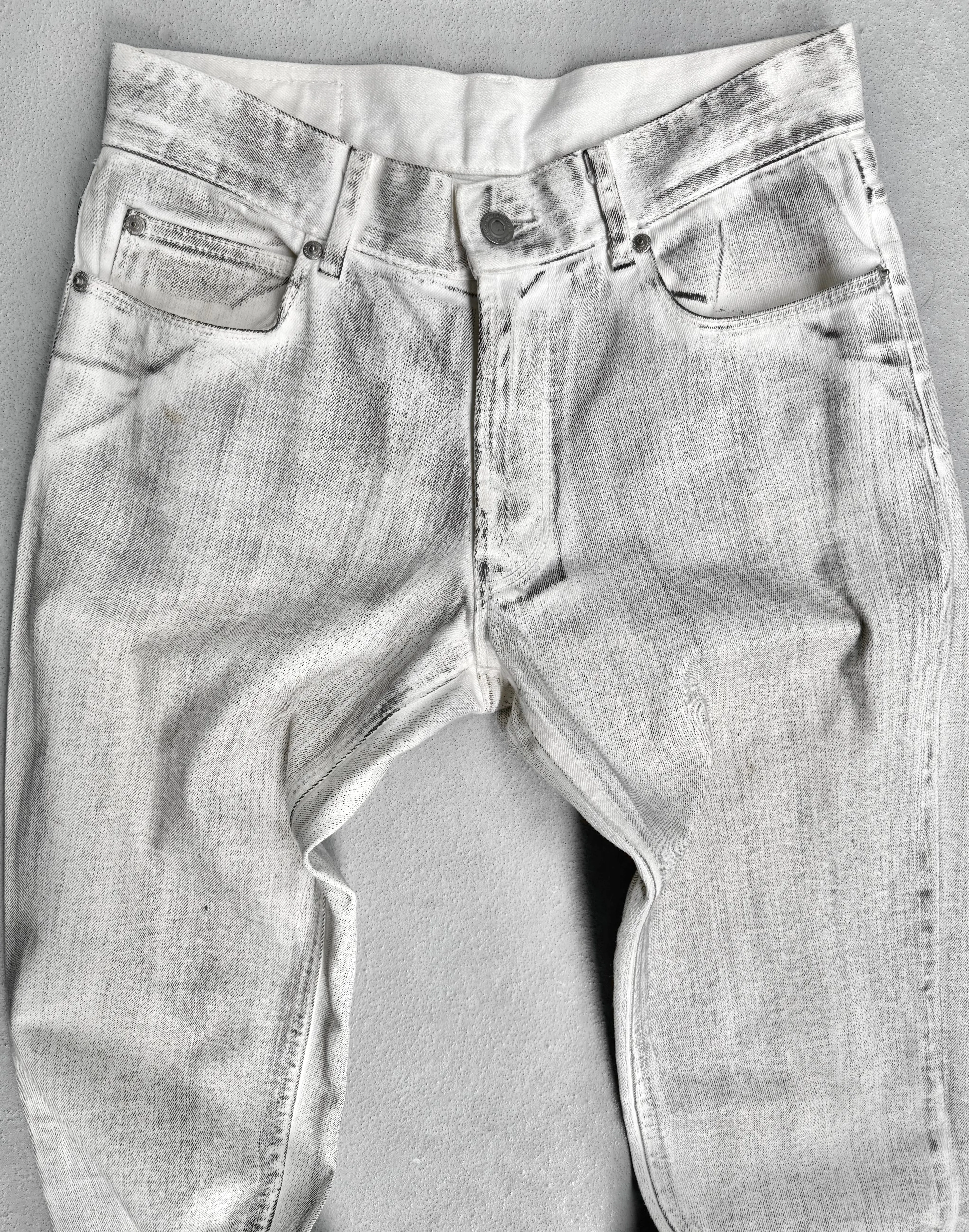 Atelier Sab Men Vintage 90s Rustic White Bootcut Denim