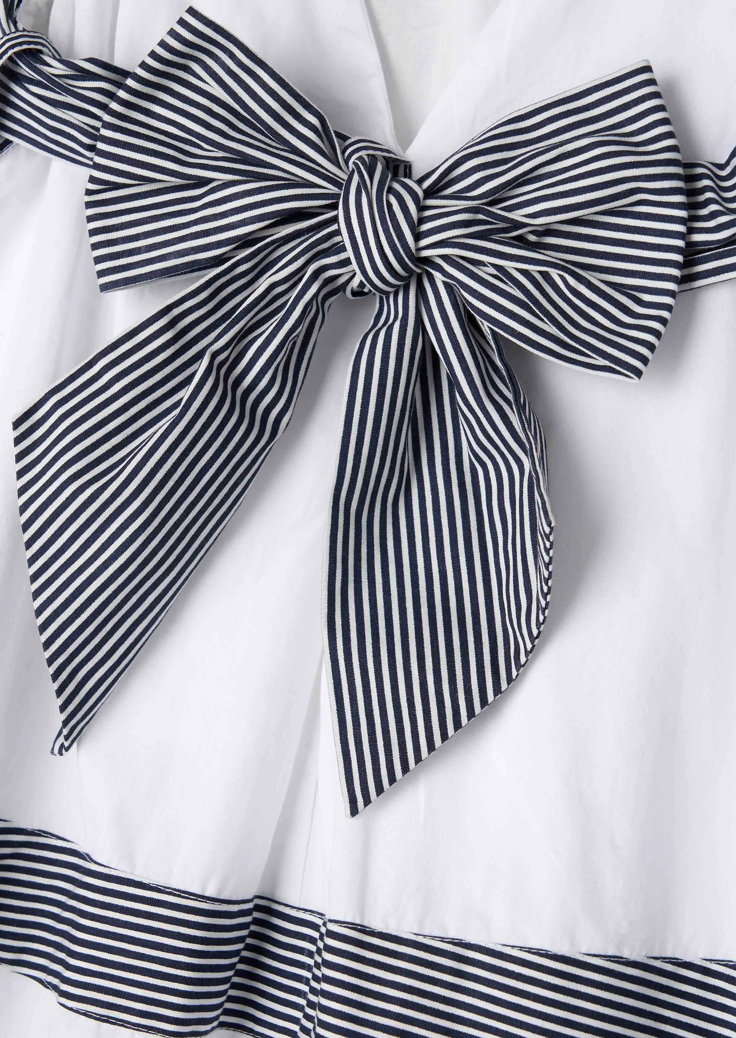 Avery White Pannelled Tie Shoulder Dress