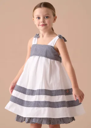 Avery White Pannelled Tie Shoulder Dress
