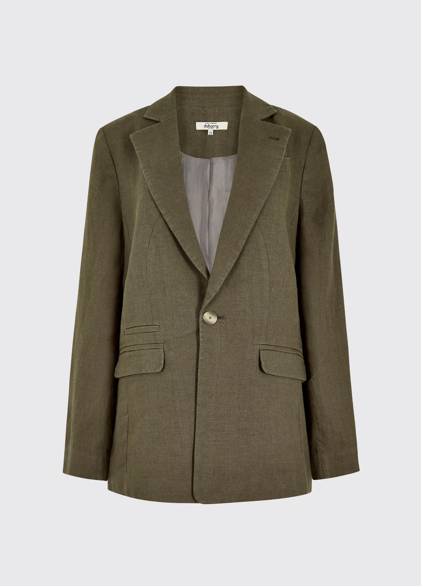 Avonlea Women’s Tailored Linen Jacket - Khaki