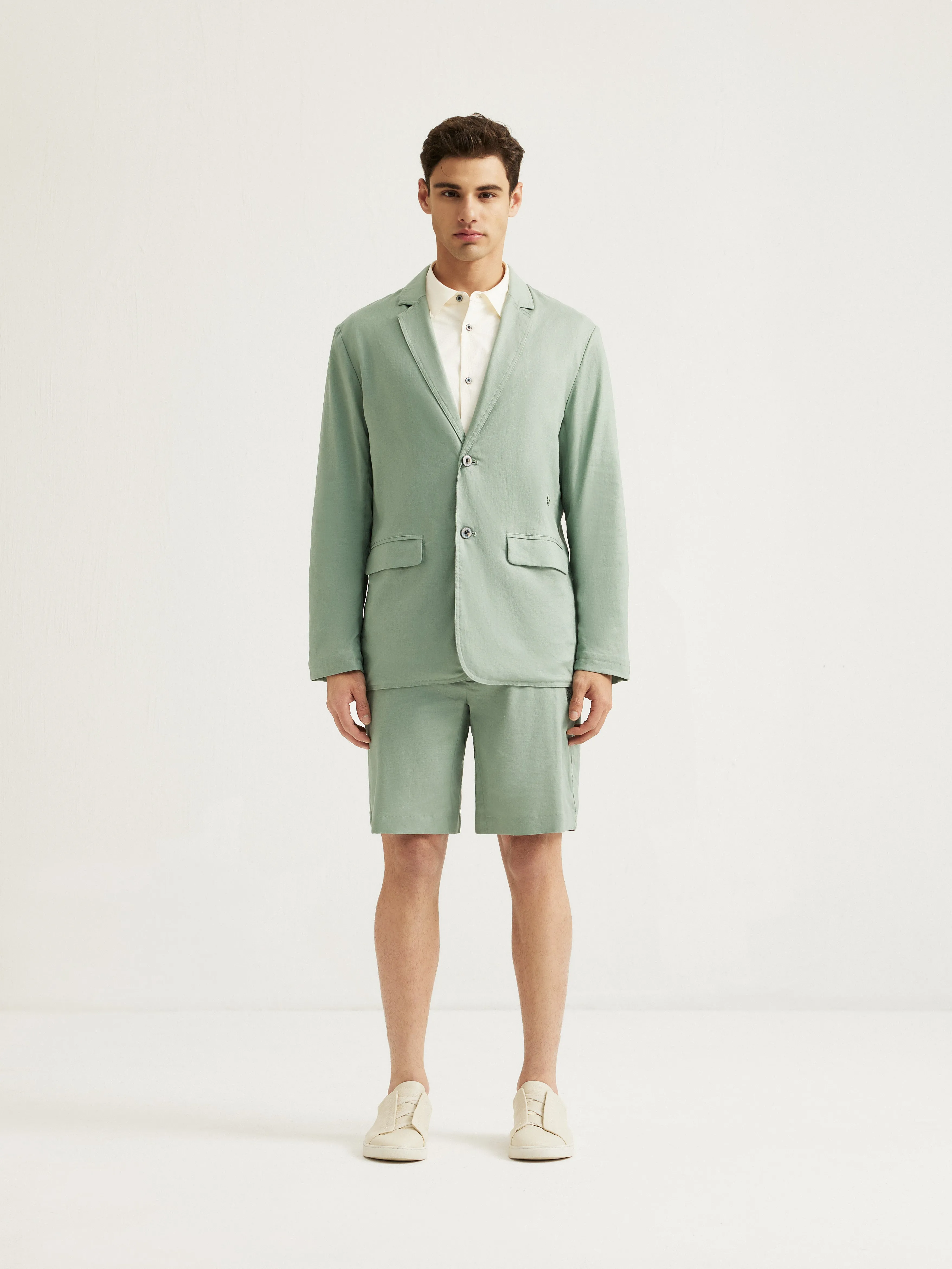 AXEL - Relaxed-Fit Stretch-Linen Blazer