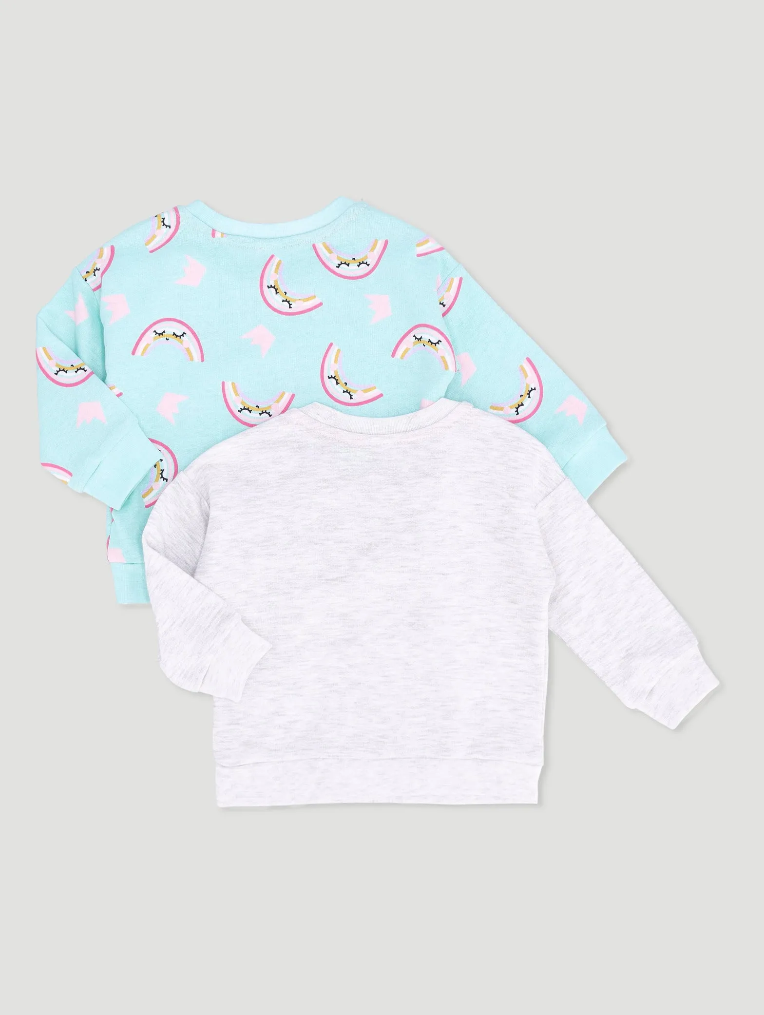 Baby Girls 2 Pack Girls Have Super Powers Tops - Light Grey