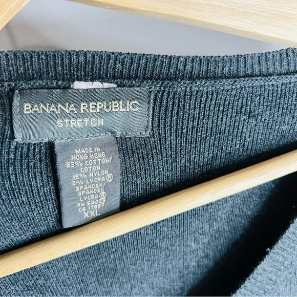 Banana Republic Cotton Blend Oversized Stretch V-Neck 2XL