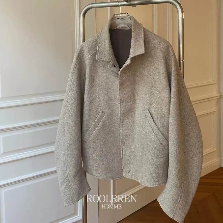 Beige Wool Silhouette Jacket
