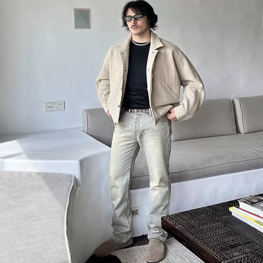 Beige Wool Silhouette Jacket