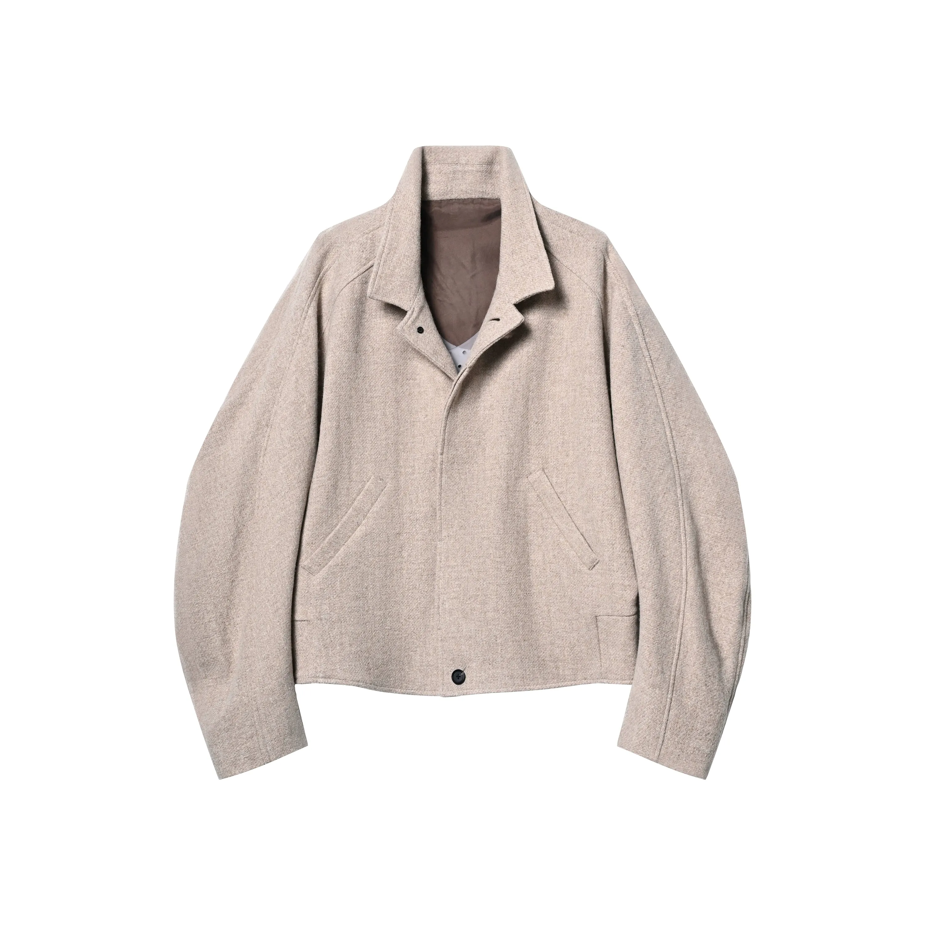 Beige Wool Silhouette Jacket
