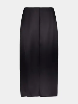 Benji Black Silk Midi Skirt