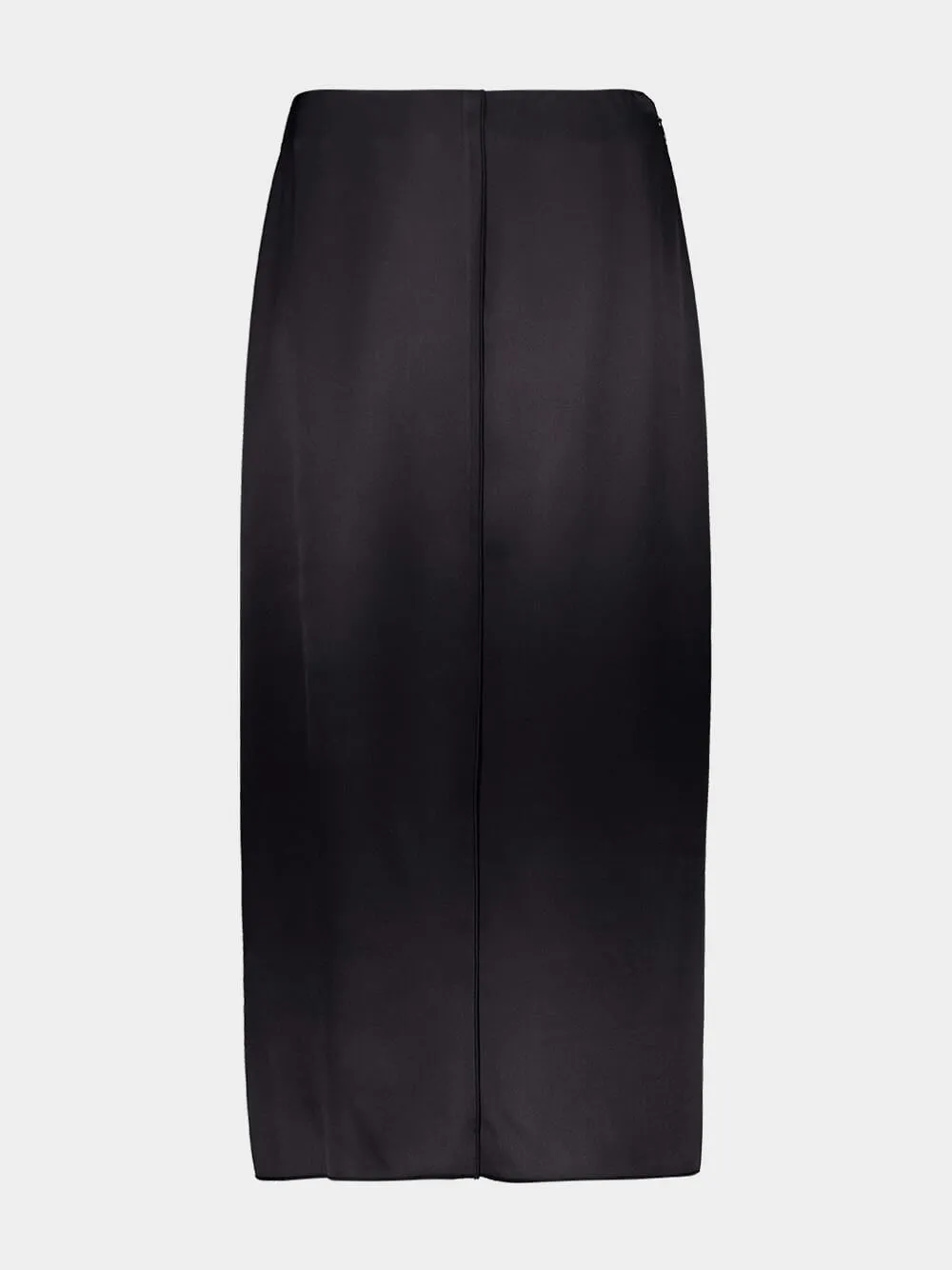 Benji Black Silk Midi Skirt
