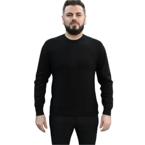 Black - Crew Neck - Wool-   Essential  Sweater