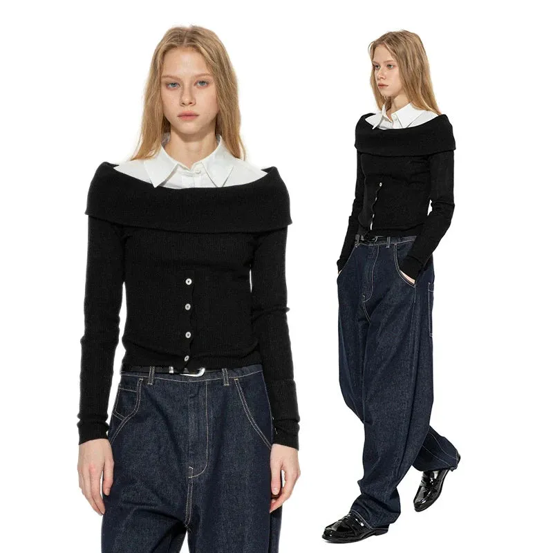 Black Off-Shoulder Sweater