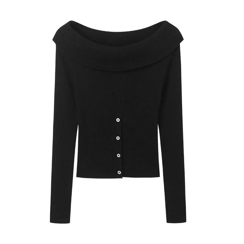 Black Off-Shoulder Sweater
