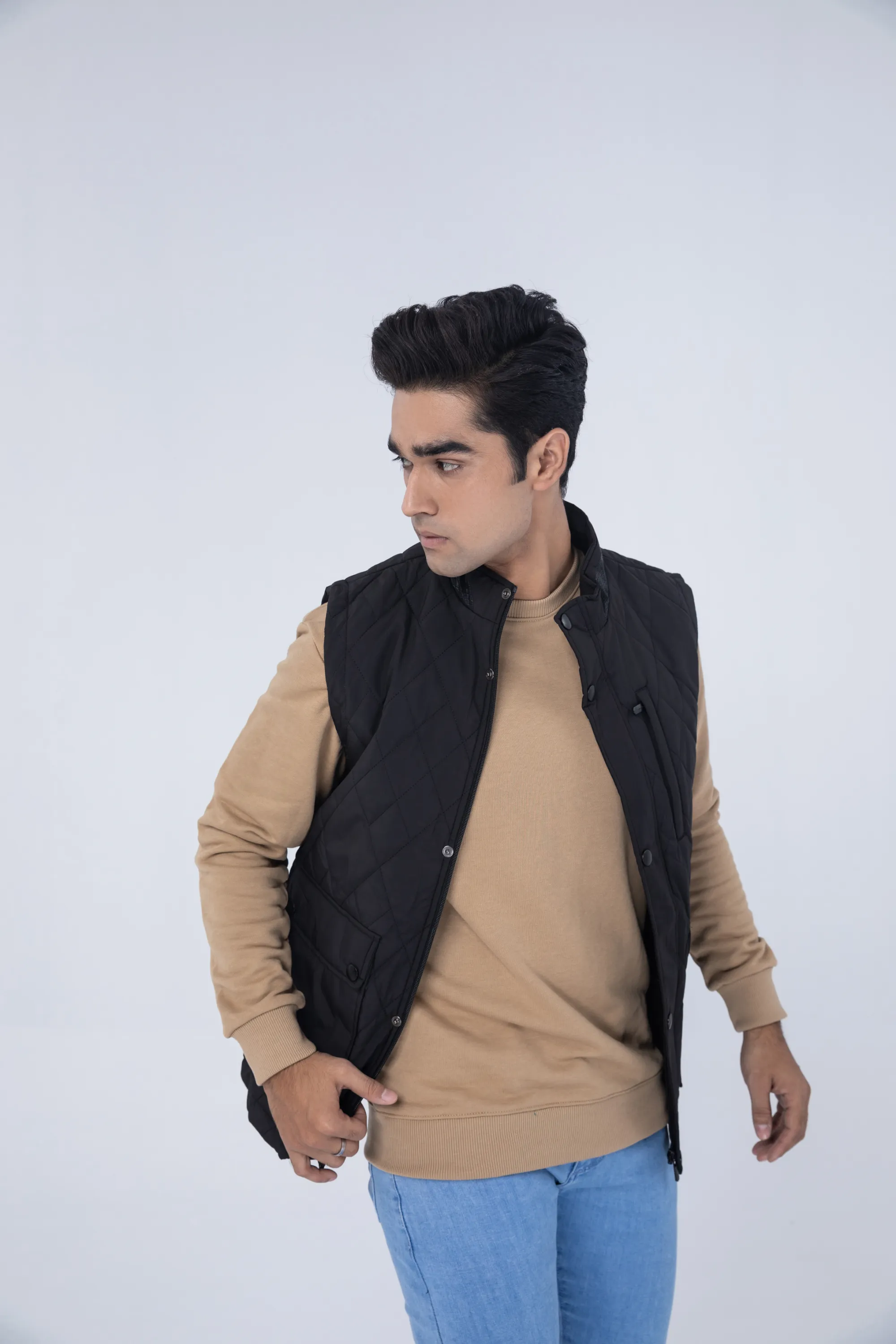Black Sleeveless Jacket