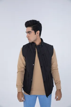 Black Sleeveless Jacket
